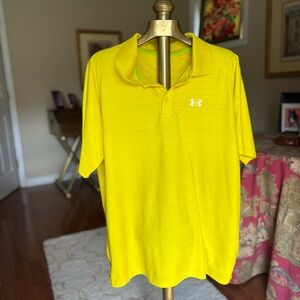 Under Armour Men's Textured Yellow Polo